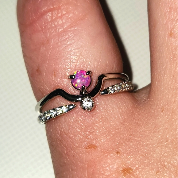 RBP6566 unspoken dreams bomb Party Ring size 9 2 seperate bands NWT fire opal - Picture 2 of 8